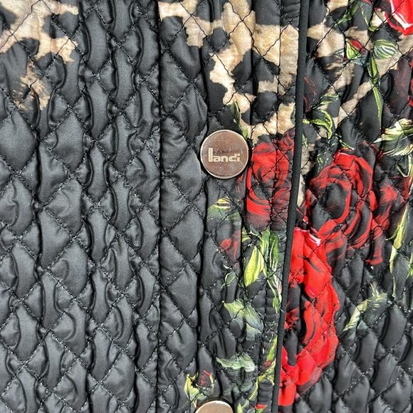 Lanci Fancy Reversible Quilted Rose Leopard Jacket - Picture 4 of 9